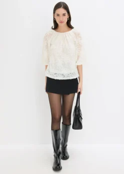 Mujer bonprix bonprix Blusa sin cierre con estampado floral texturizado