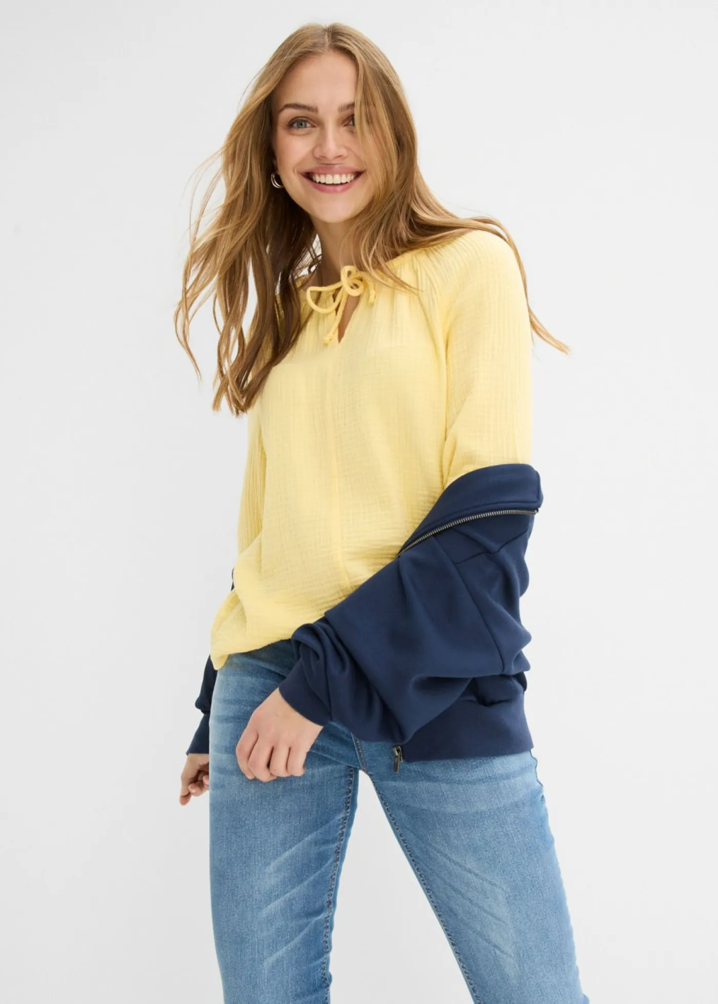 Mujer bonprix bonprix Blusa sin cierre de muselina ligera