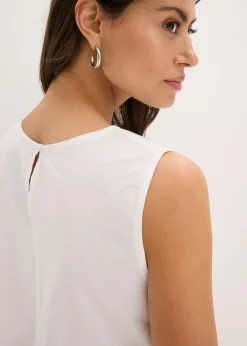 Mujer bonprix bonprix Blusa sin mangas con abertura y bordado calado