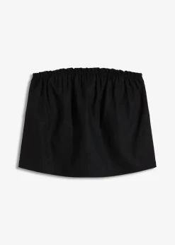 bonprix bonprix Camisas Y Blusas|Camisetas>Blusa sin mangas con contenido de lino Negro