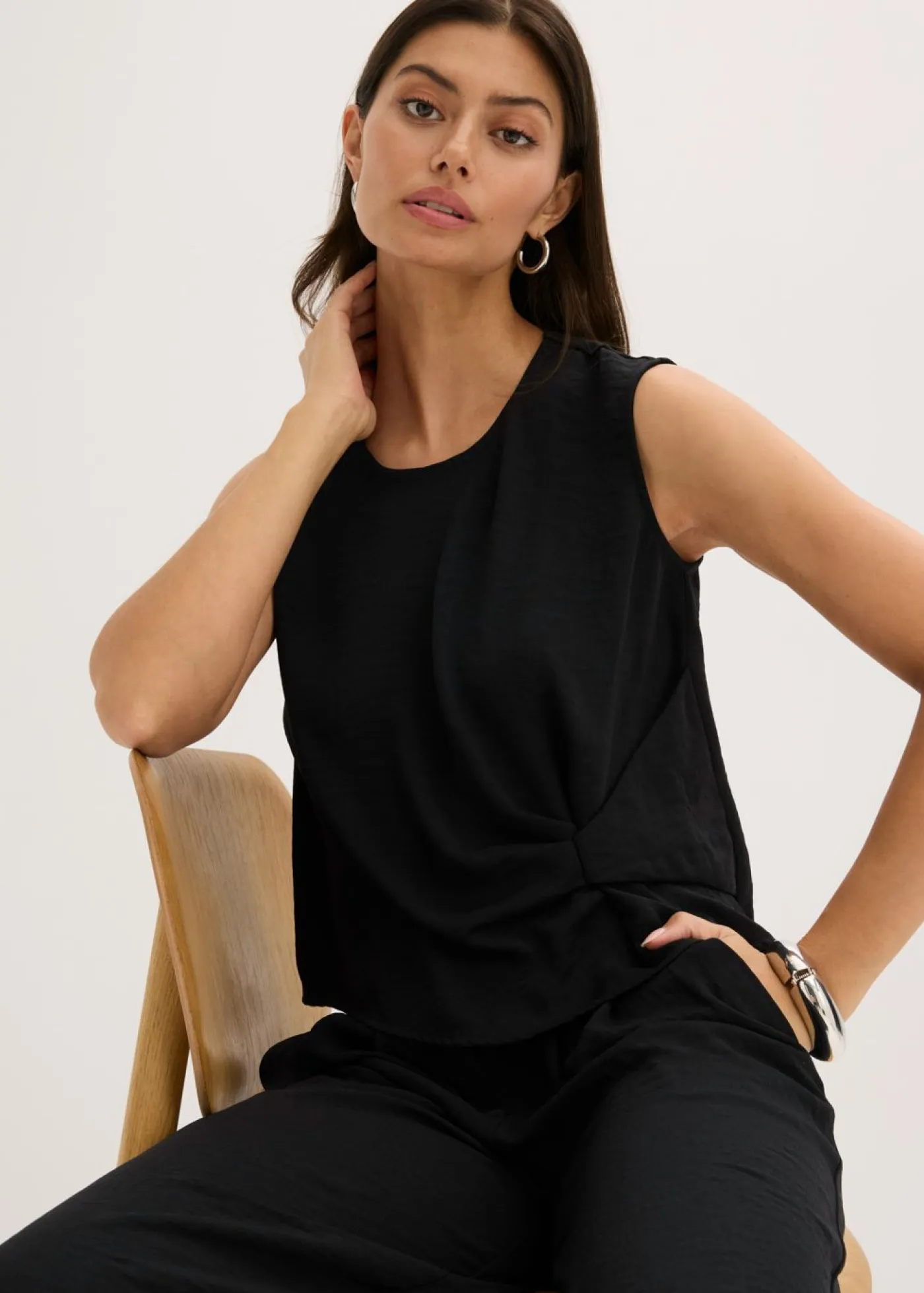 Mujer bonprix bonprix Blusa sin mangas con nudos