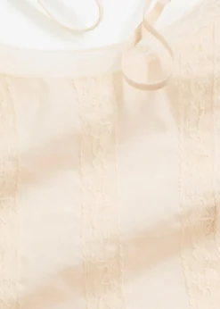 bonprix bonprix Camisas Y Blusas|Camisetas>Blusa sin mangas de algodón puro con bordado calado Crudo