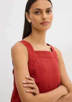 Mujer bonprix bonprix Blusa sin mangas de mezcla de viscosa con detalle de lazo en la parte trasera