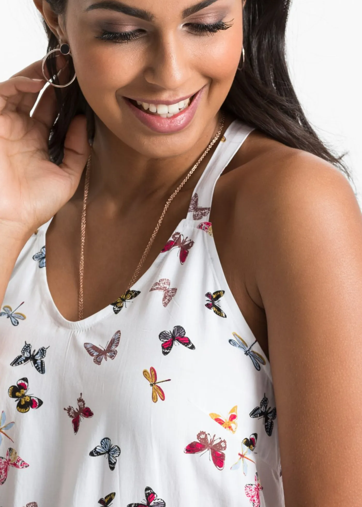 Mujer bonprix bonprix Blusa sin mangas de viscosa pura