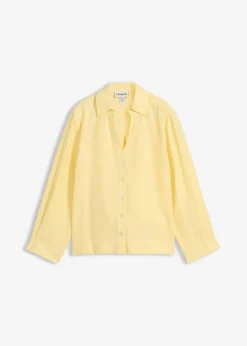 bonprix bonprix Camisas Y Blusas|Novedades>Blusa tipo boxy de mezcla de viscosa Amarillo claro
