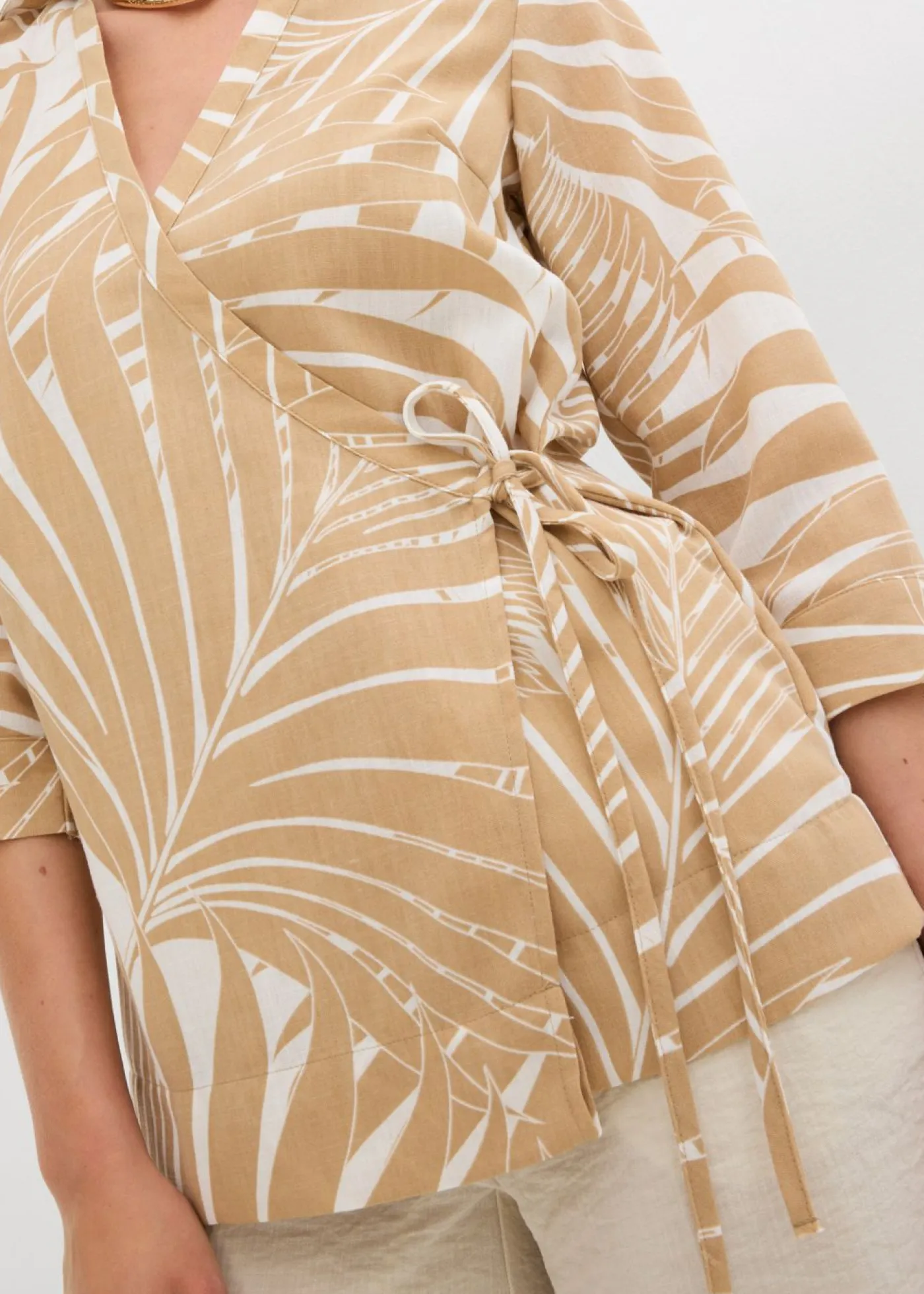 Mujer bonprix bonprix Blusa tipo kimono con aspecto de lino