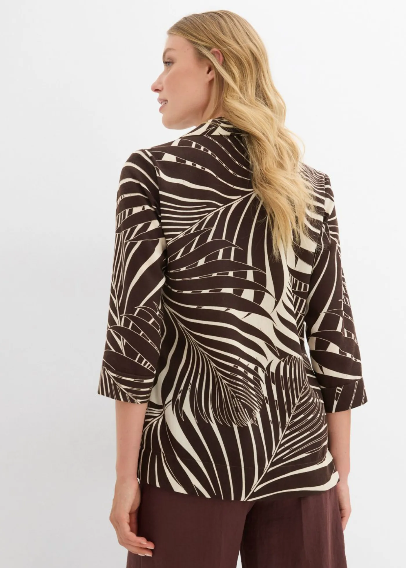 bonprix bonprix Camisas Y Blusas>Blusa tipo kimono con aspecto de lino crudo-marrón oscuro