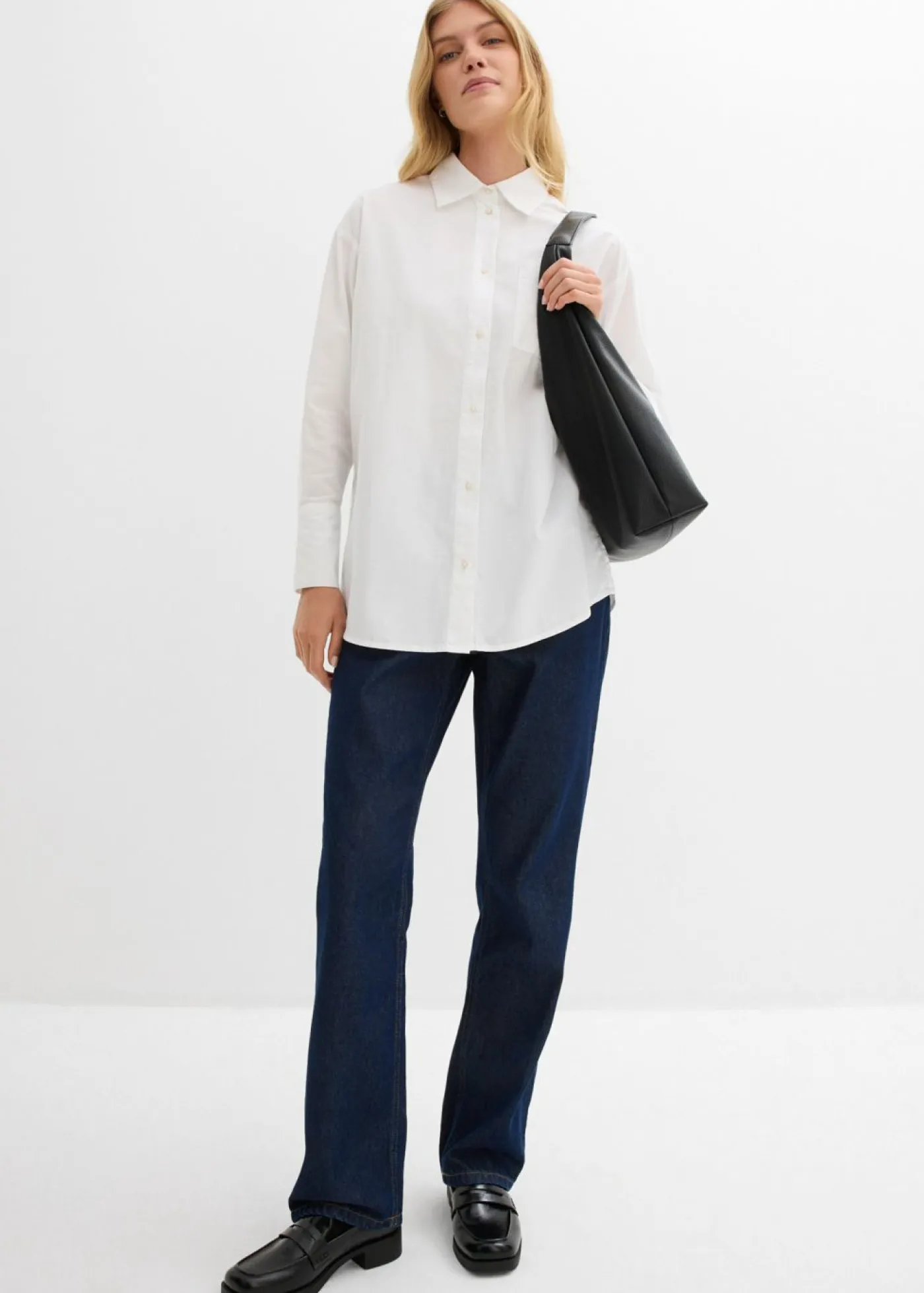 Mujer bonprix bonprix Blusa tipo Oxford de algodón orgánico