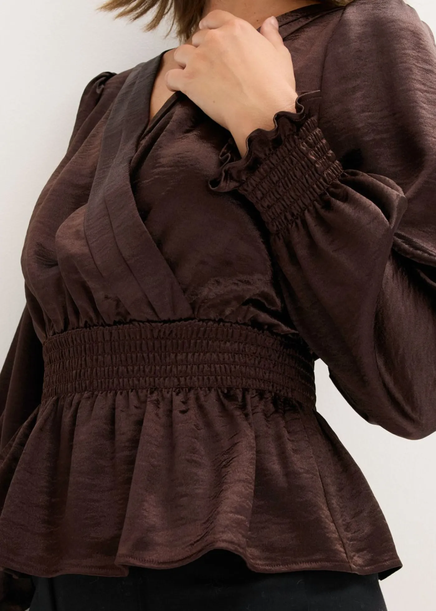 bonprix bonprix Camisas Y Blusas>Blusa tipo túnica Marrón oscuro