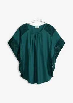 bonprix bonprix Camisas Y Blusas>Blusa tipo túnica con aplicaciones Verde intenso