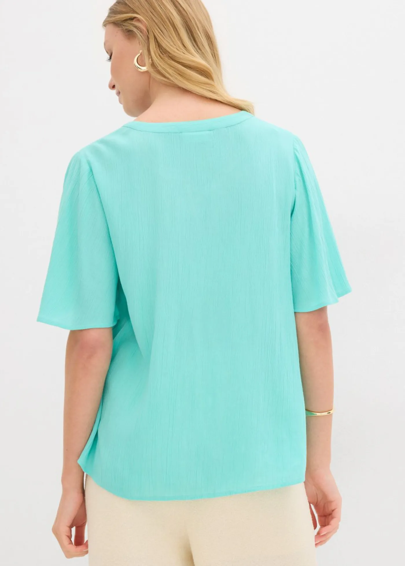 bonprix bonprix Camisas Y Blusas>Blusa tipo túnica con mangas de murciélago Azul mentol