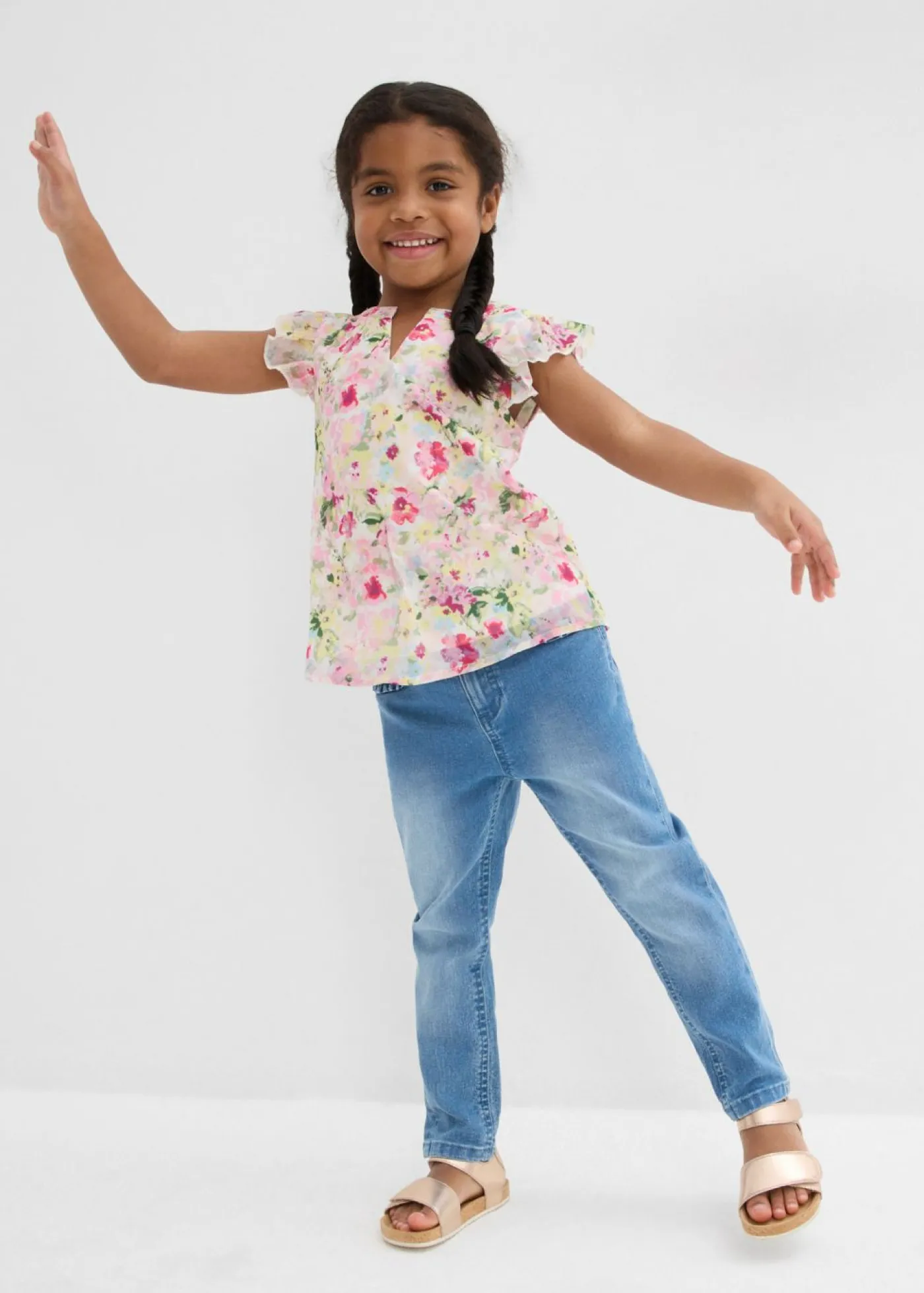 Niños bonprix bonprix Blusa tipo túnica con volantes