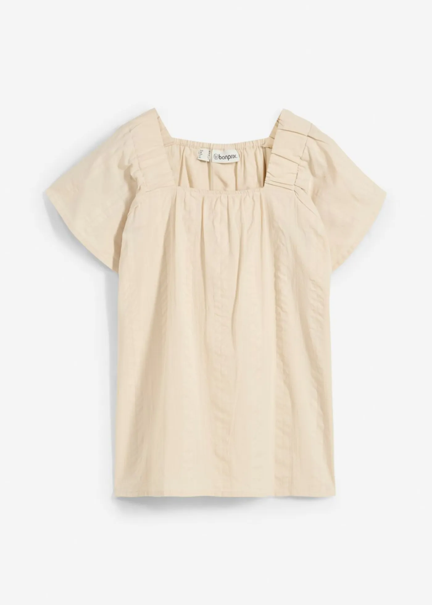 bonprix bonprix Camisas Y Blusas>Blusa tipo túnica de milrayas de algodón Arena claro