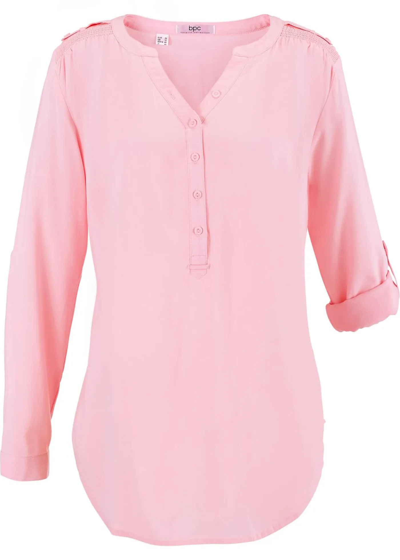 bonprix bonprix Camisas Y Blusas>Blusa tipo túnica de viscosa suave Rosa empolvado