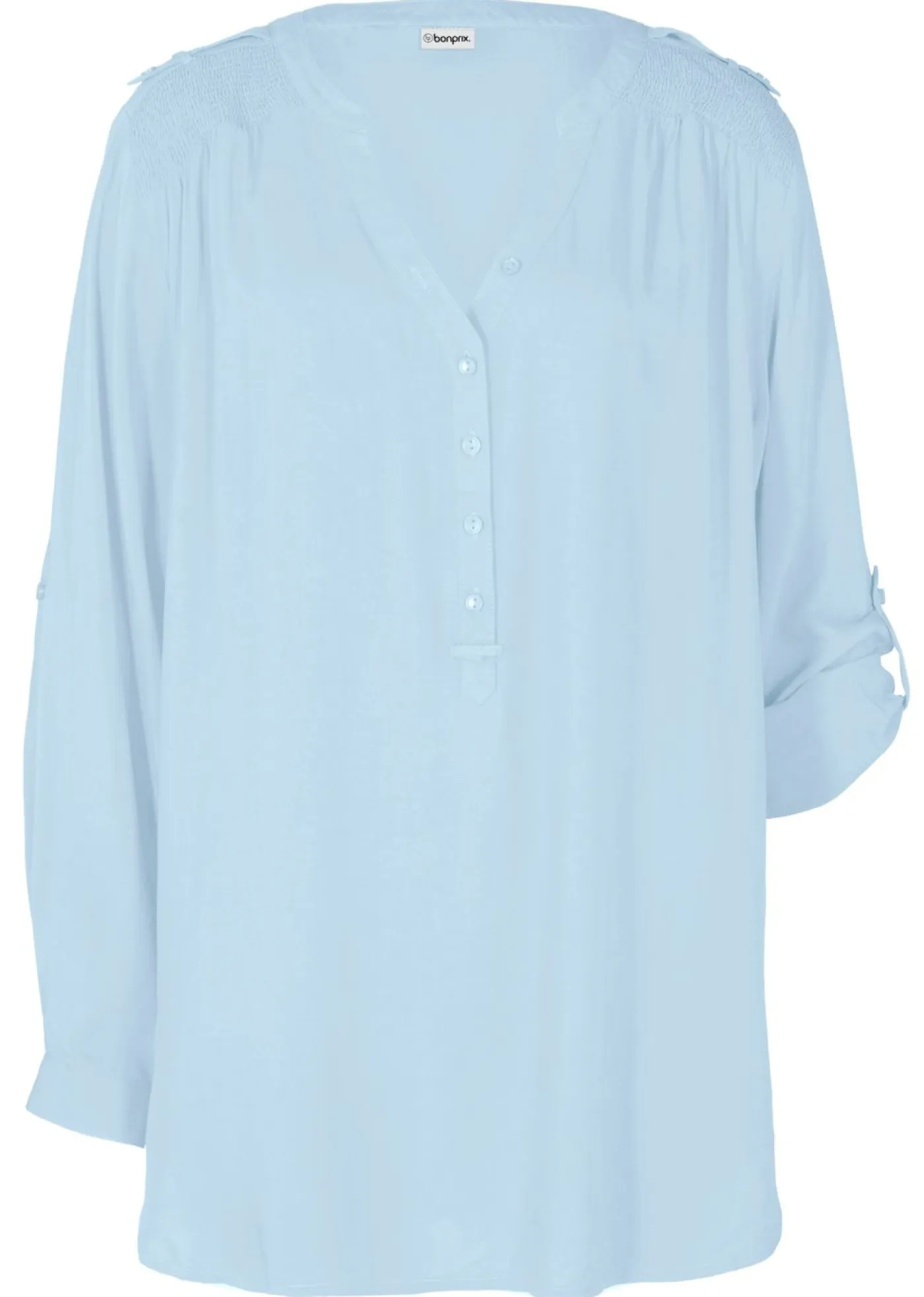 bonprix bonprix Camisas Y Blusas>Blusa tipo túnica de viscosa suave Azul claro