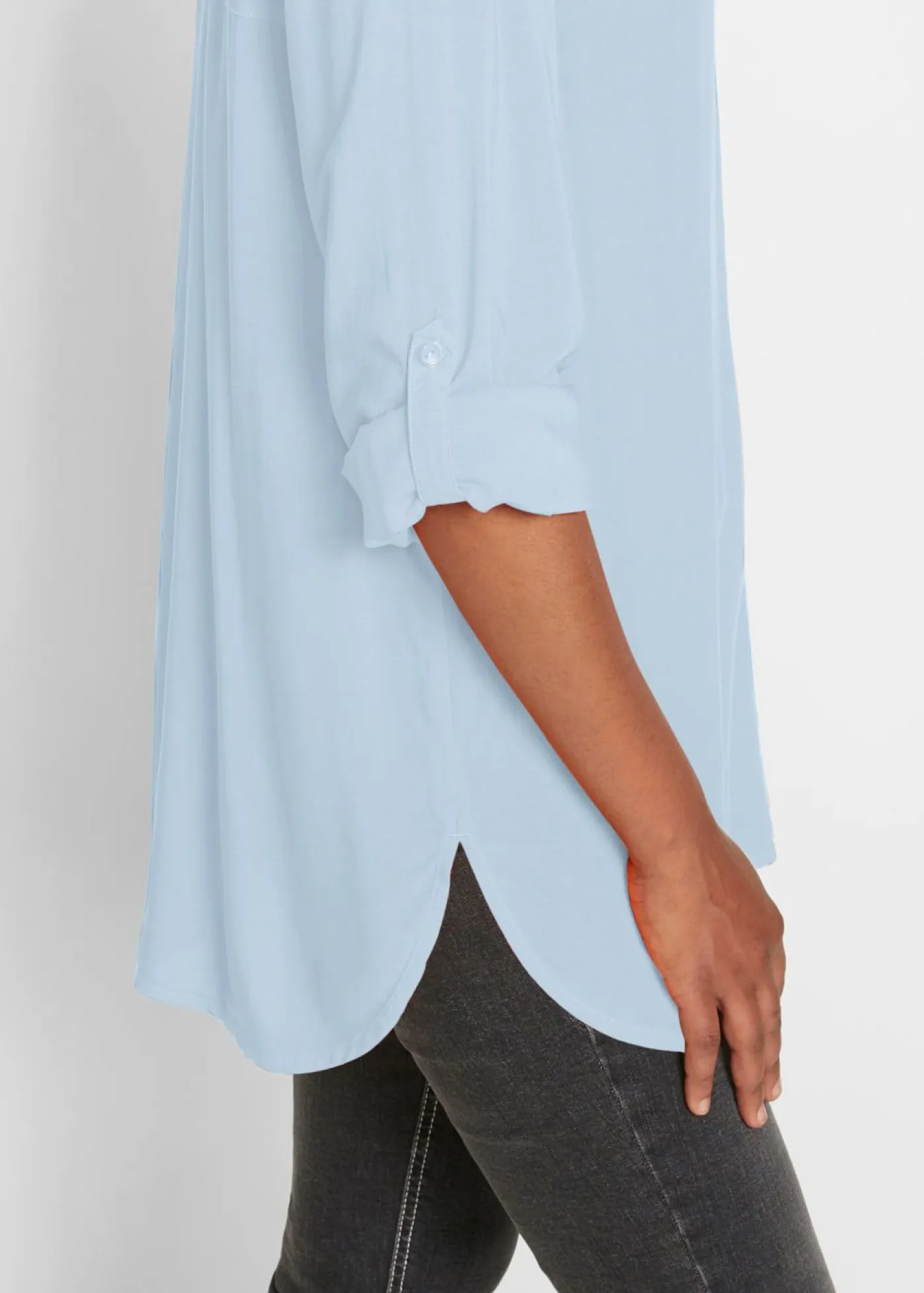 bonprix bonprix Camisas Y Blusas>Blusa tipo túnica de viscosa suave Azul claro