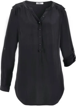bonprix bonprix Camisas Y Blusas>Blusa tipo túnica de viscosa suave Negro