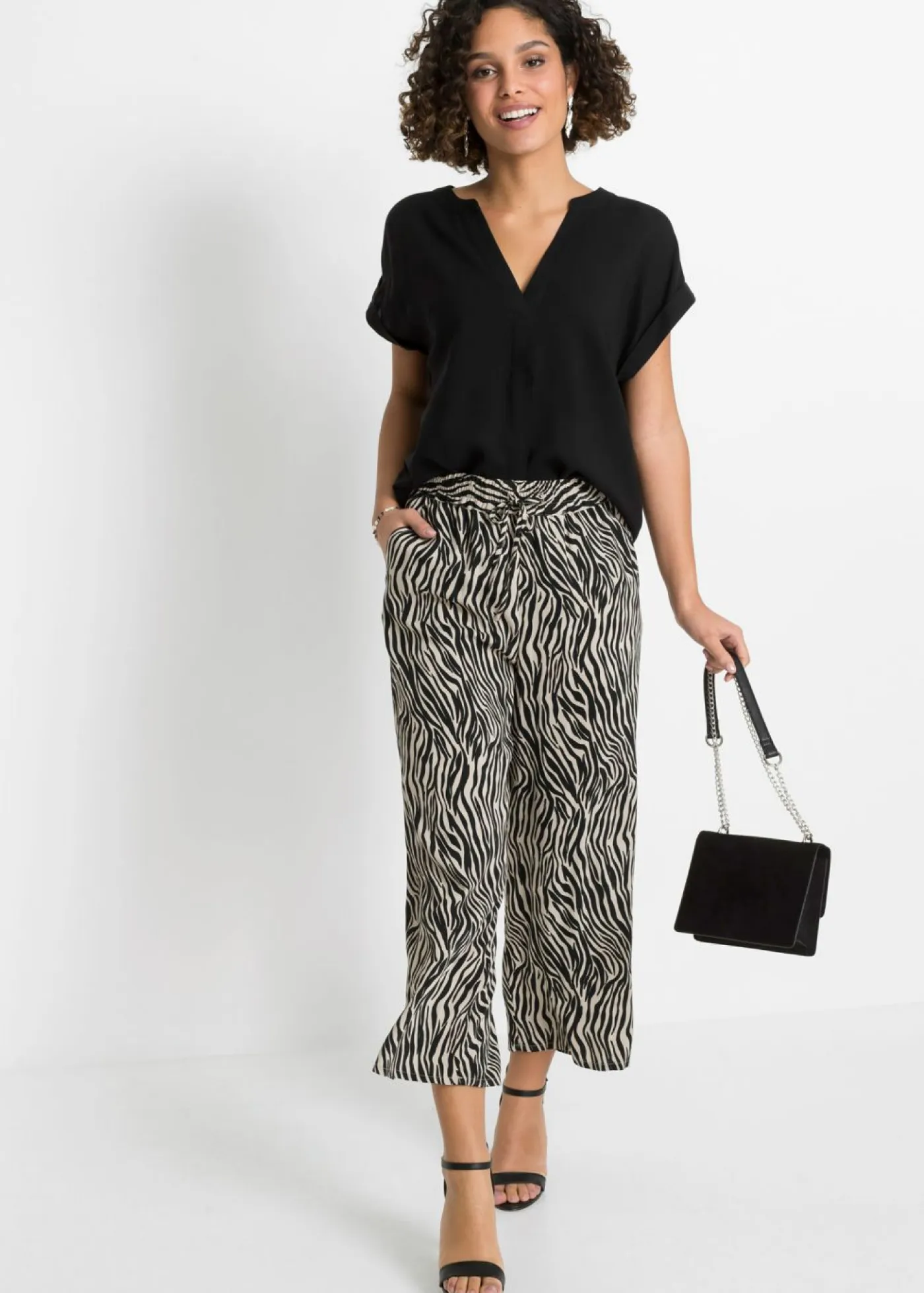 bonprix bonprix Camisas Y Blusas>Blusa tipo túnica de viscosa pura Negro