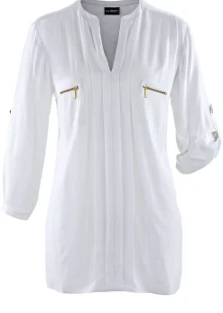 bonprix bonprix Camisas Y Blusas>Blusa tipo túnica de viscosa fluida Blanco
