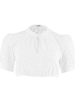 Mujer bonprix bonprix Blusa tirolesa con encaje calado