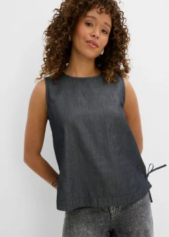 bonprix bonprix Camisas Y Blusas|Camisetas>Blusa vaquera de algodón orgánico Negro denim