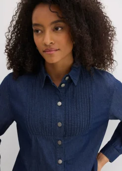 Mujer bonprix bonprix Blusa vaquera holgada de algodón orgánico