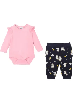 Niños bonprix bonprix Bodi de manga larga + pantalón de chándal para bebés (2 piezas) de algodón orgánico