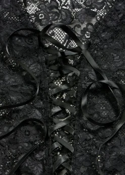 bonprix VENUS Lencería Sexy>Body con abertura y aspecto mojado Negro