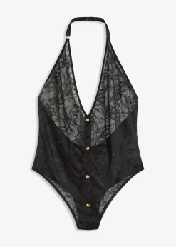 bonprix bonprix Lencería Sexy>Body con botones Negro