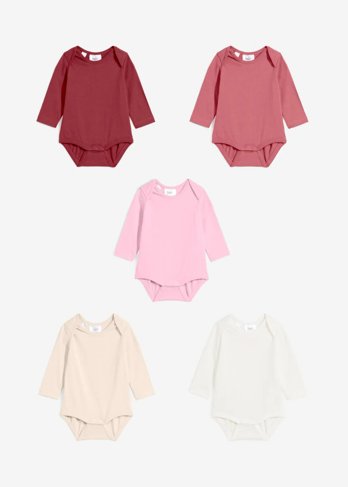 Niños bonprix bonprix Body de manga larga de algodón orgánico para bebés (5 unidades)