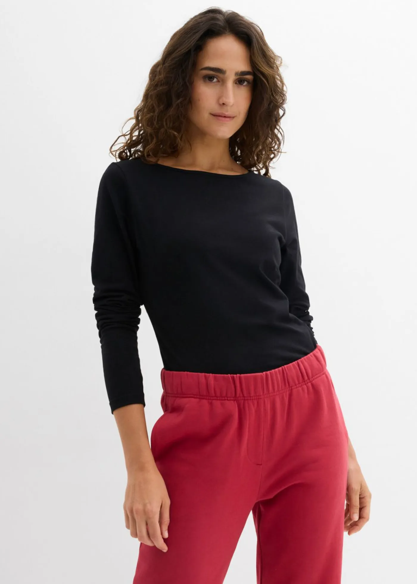 bonprix bonprix Básicos|Camisetas>Body de manga larga (2 unidades) Negro-blanco