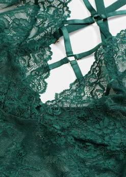 bonprix bonprix Lencería Sexy>Body de tanga con abertura Verde oscuro