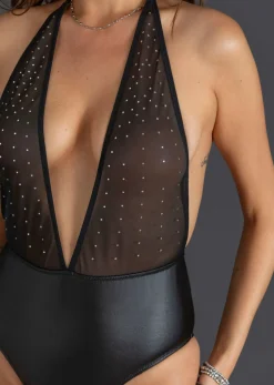 Mujer bonprix bonprix Body de tanga con piedras brillantes