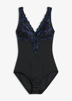 bonprix bonprix Bodies|Ropa Interior Moldeadora>Body decorado con efecto moldeador medio Negro-multilúrex