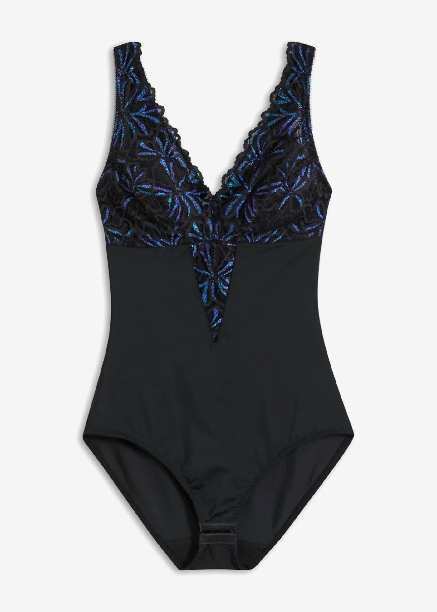 bonprix bonprix Bodies|Ropa Interior Moldeadora>Body decorado con efecto moldeador medio Negro-multilúrex