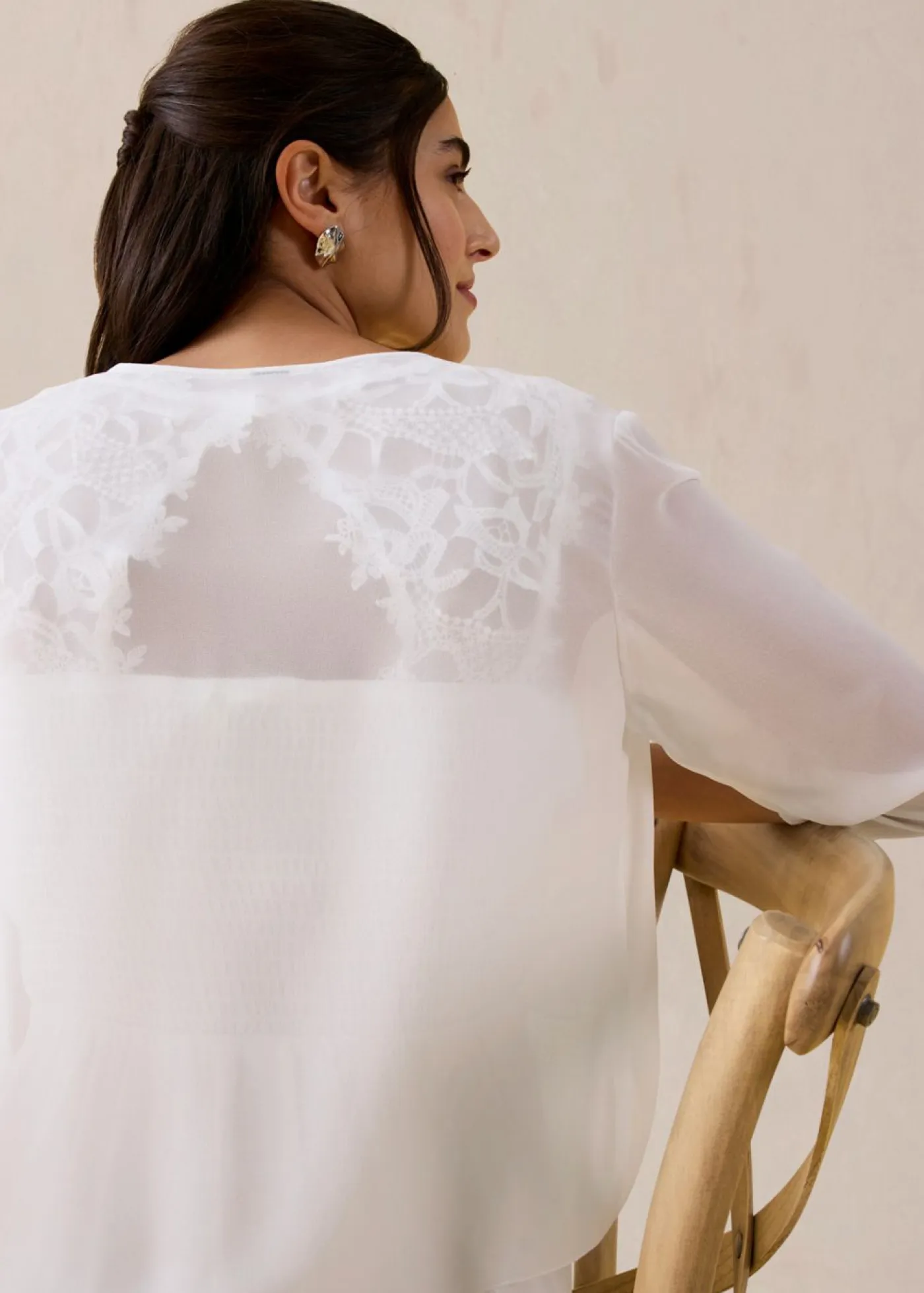 bonprix bonprix Chaquetas Y Abrigos|Ropa Elegante>Bolero de gasa fina Blanco lana