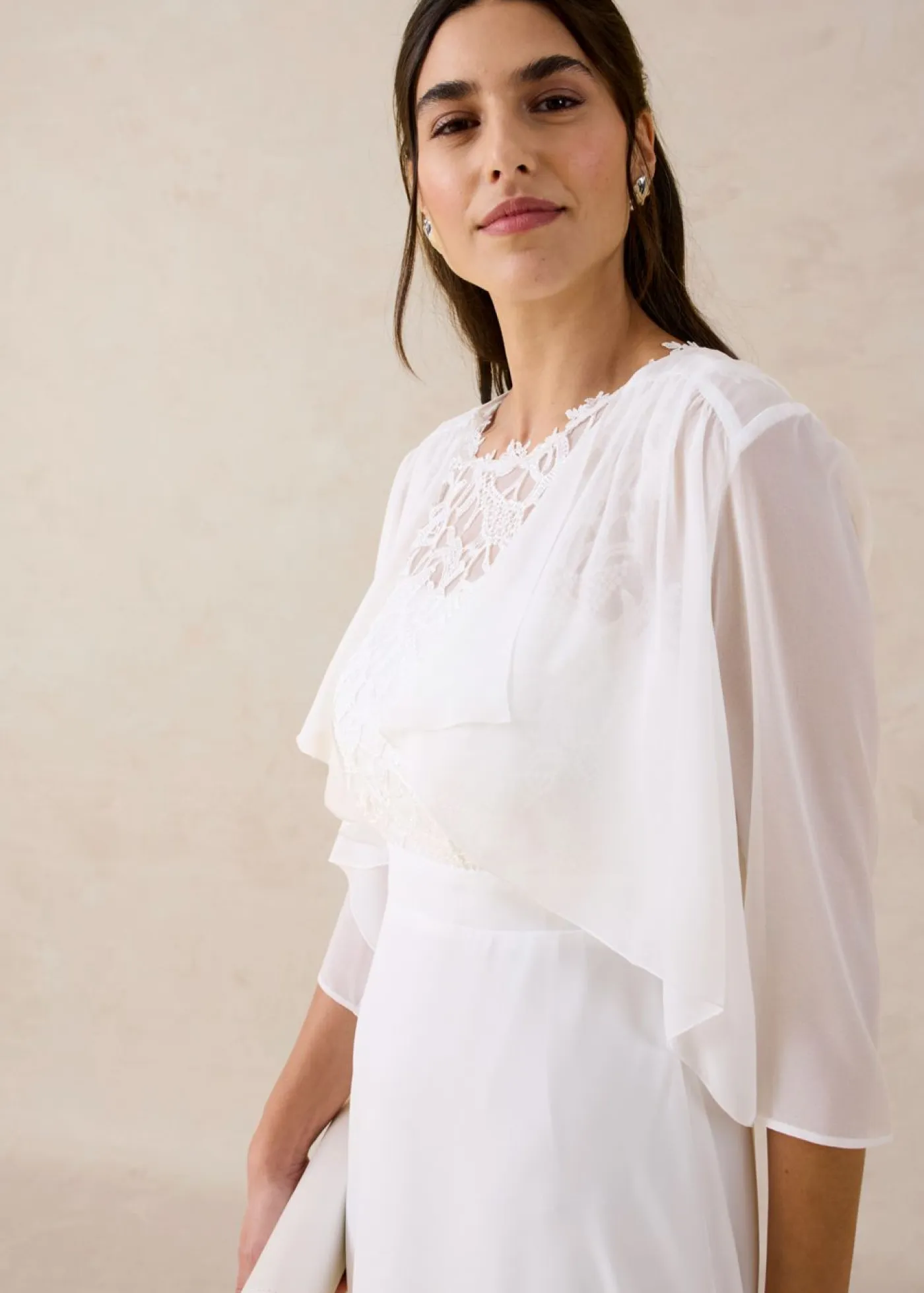 bonprix bonprix Chaquetas Y Abrigos|Ropa Elegante>Bolero de gasa fina Blanco lana