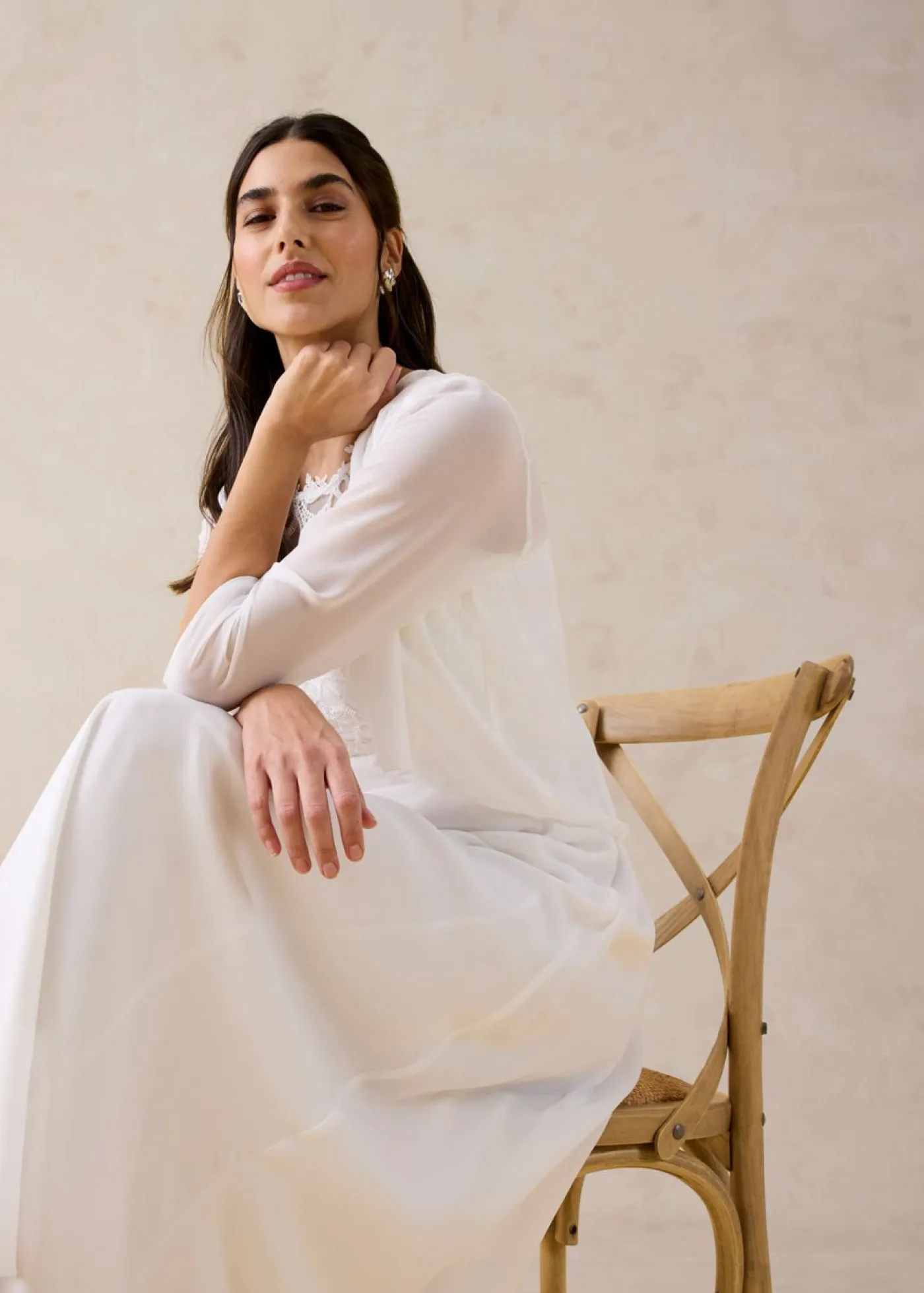 bonprix bonprix Chaquetas Y Abrigos|Ropa Elegante>Bolero de gasa fina Blanco lana