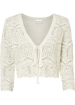 bonprix bonprix Jerséis|Ropa De Punto>Bolero de punto ajour Blanco