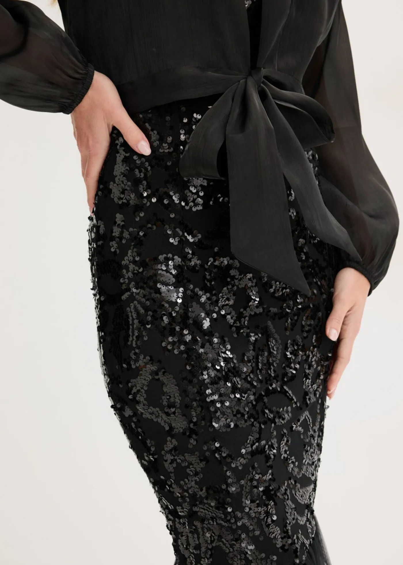 bonprix bonprix Chaquetas Y Abrigos|Ropa Elegante>Bolero de tul fino con detalle de lazo Negro