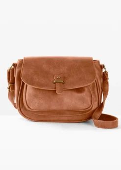 bonprix bonprix Complementos Temáticos·Accesorios Veganos|Bolsos>Bolso bandolera pequeño con detalle de hebilla Coñac