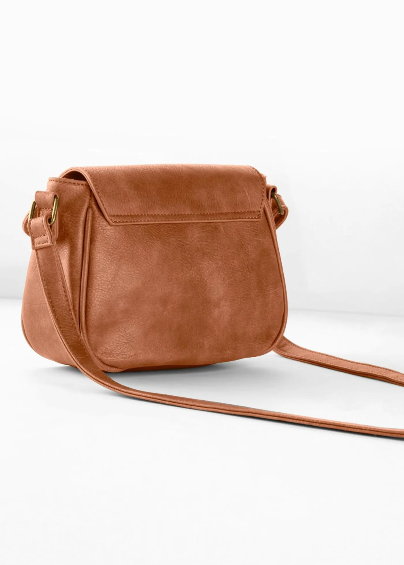 bonprix bonprix Complementos Temáticos·Accesorios Veganos|Bolsos>Bolso bandolera pequeño con detalle de hebilla Coñac