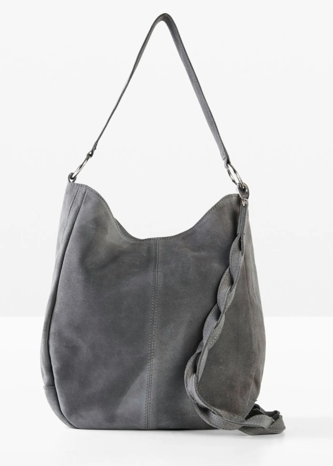 bonprix bonprix Complementos Temáticos·Complementos De Piel|Bolsos>Bolso de ante con correa decorativa adicional Gris