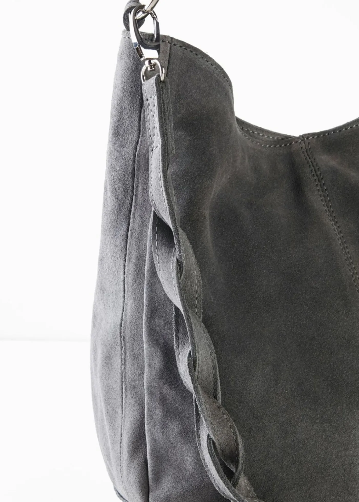 bonprix bonprix Complementos Temáticos·Complementos De Piel|Bolsos>Bolso de ante con correa decorativa adicional Gris