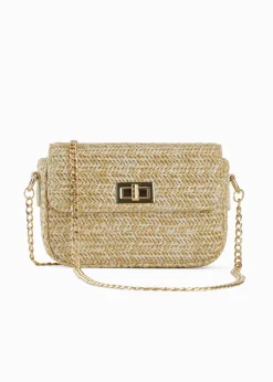 bonprix bonprix Bolsos>Bolso de estilo bandolera de paja Natural-dorado
