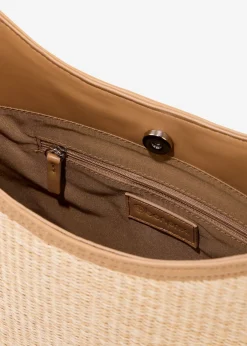 bonprix bonprix Bolsos>Bolso shopper con aspecto de paja Crudo