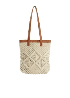 bonprix bonprix Complementos Temáticos·Accesorios Veganos|Bolsos>Bolso shopper de macramé Crudo
