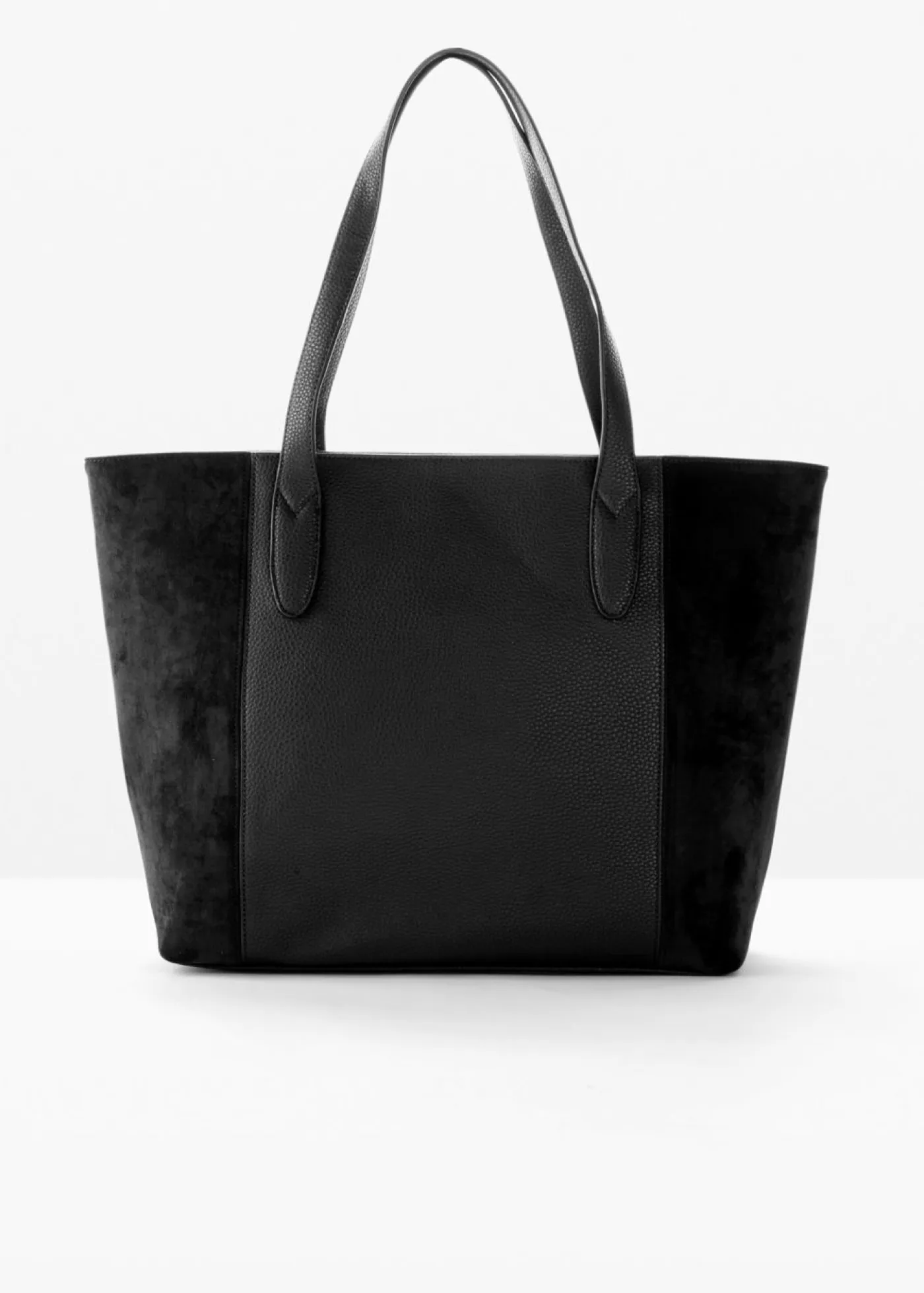 bonprix bonprix Complementos Temáticos·Accesorios Veganos|Bolsos>Bolso shopper grande con mezcla de materiales Negro