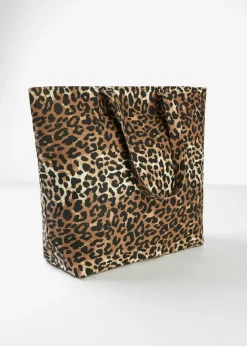 Mujer bonprix bonprix Bolso tipo shopper de lona con estampado de leopardo