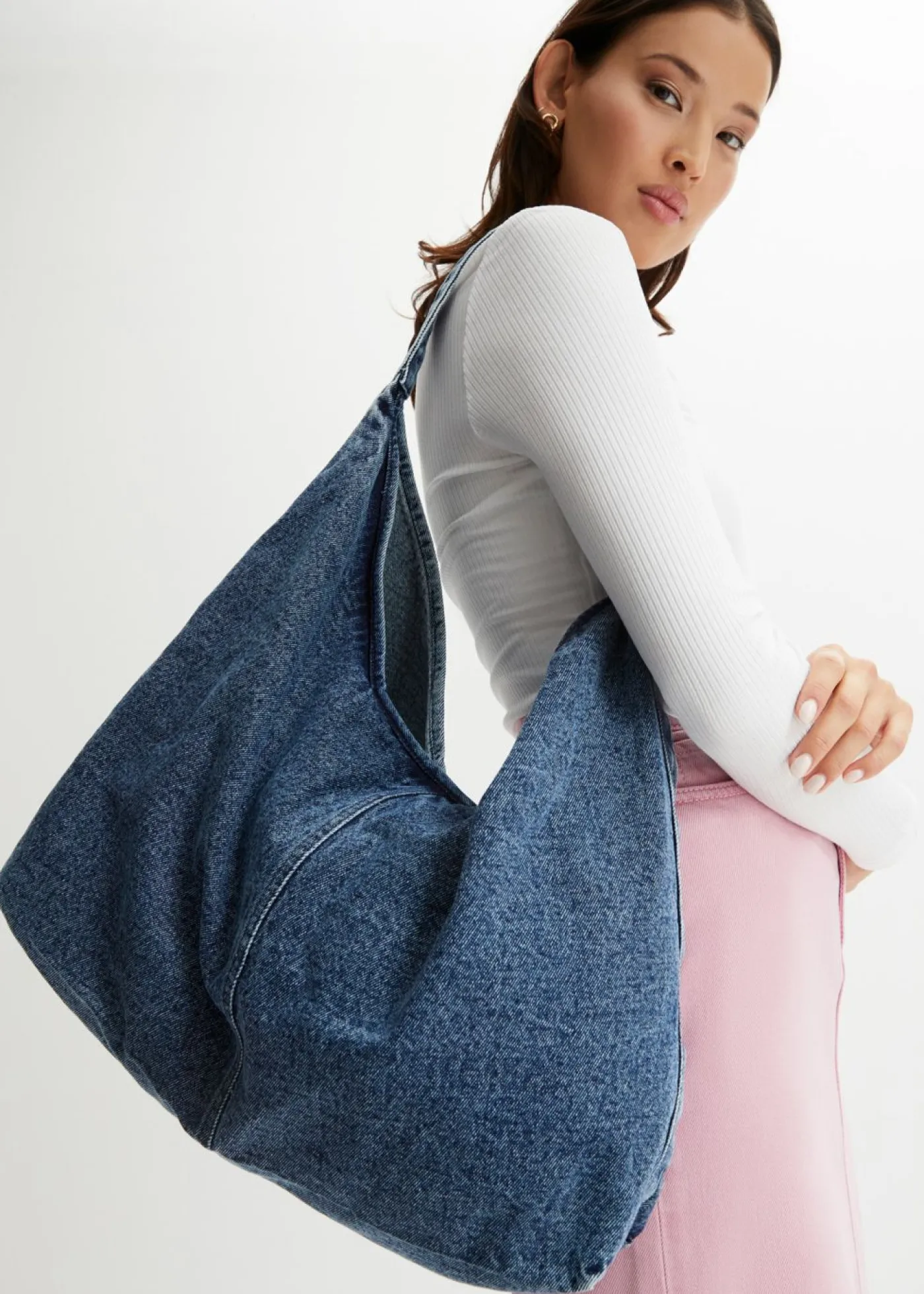 bonprix bonprix Complementos Temáticos·Accesorios Veganos|Bolsos>Bolso vaquero tipo shopper azul claro denim